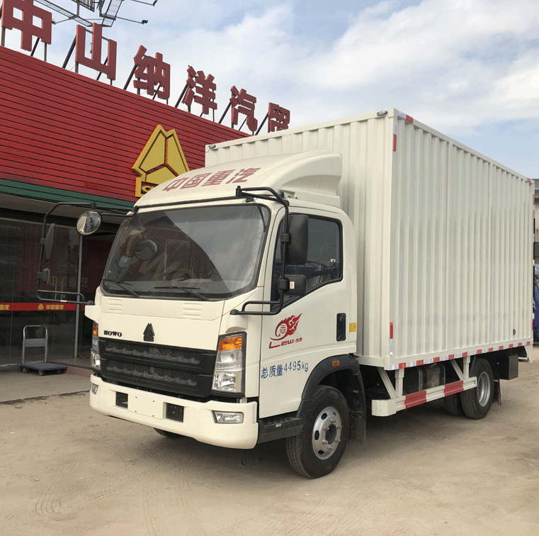 中国重汽HOWO 统帅110马力 厢式运输车(带尾板)